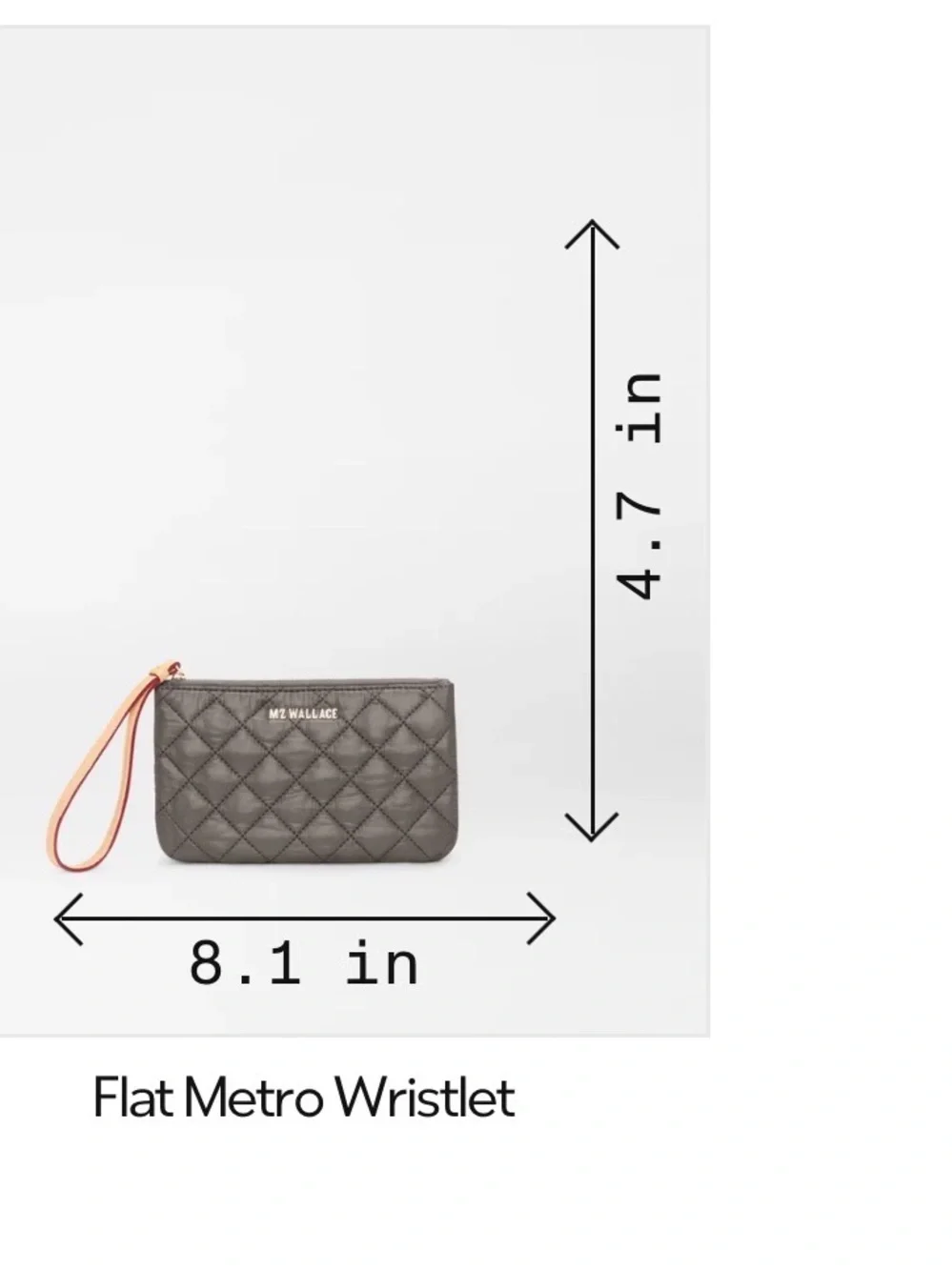 MZ Wallace Flat Metro Wristlet in Magnet NWOT